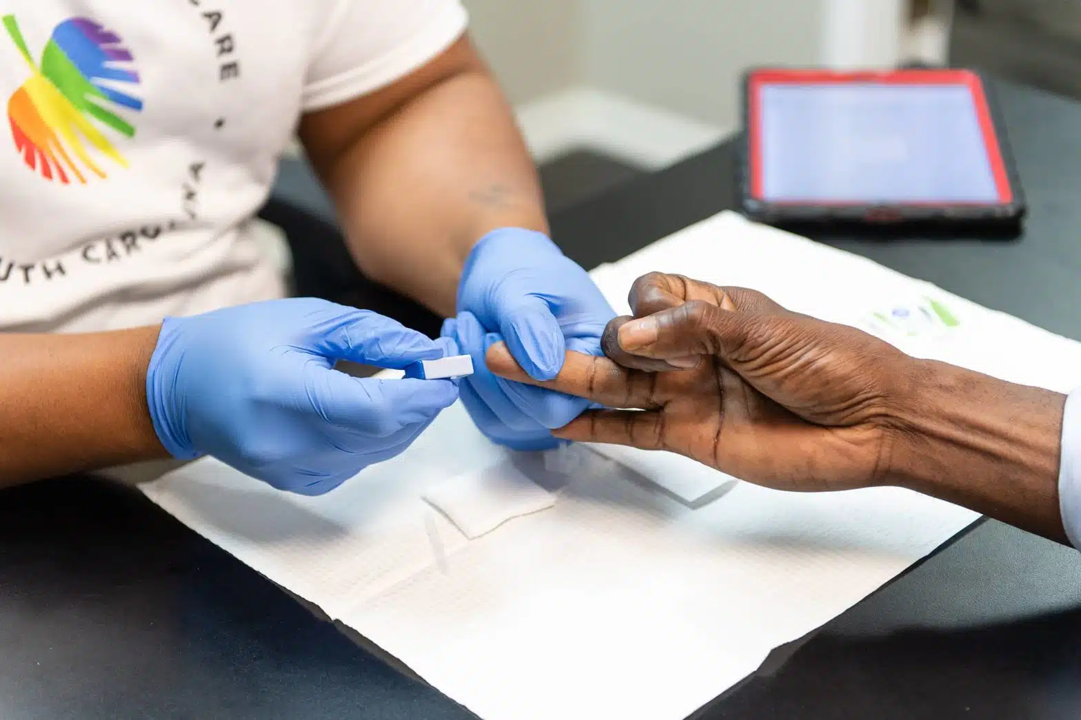 HIV testing in progress