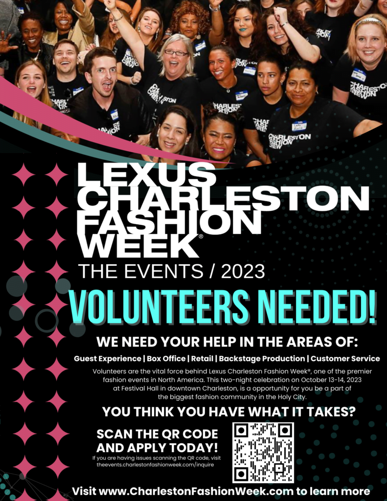 Volunteer Post for Charleston Fashion Week featuring a picture of last year's volunteers